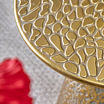 Журнальный столик с конусообразной основой и текстурной поверхностью золотого цвет Ethnic Metal варинант исполнения - 2 | Loft Concept в Твери