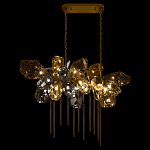 Люстра подвесная с 22-мя гранёными стеклянными плафонами с вертикальными подвесками Gilded Mirage  варинант исполнения - 3 | Loft Concept в Твери