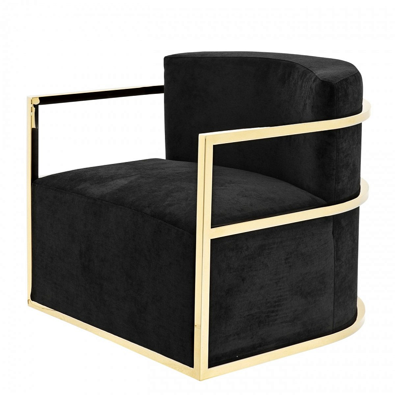 Кресло Eichholtz Chair Emilio Gold Черный Глянцевое золото Кресло Eichholtz Chair Emilio Gold Черный Глянцевое золото в Твери | Loft Concept
