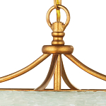 Подвесной светильник с каскадом из стеклянных декоративных элементов на золотом каркасе Shining Sea Glass варинант исполнения - 2 | Loft Concept в Твери