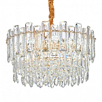 Круглая люстра с хрустальными подвесками на золотистом каркасе Gorgeous Crystal Light варинант исполнения - 4 | Loft Concept в Твери