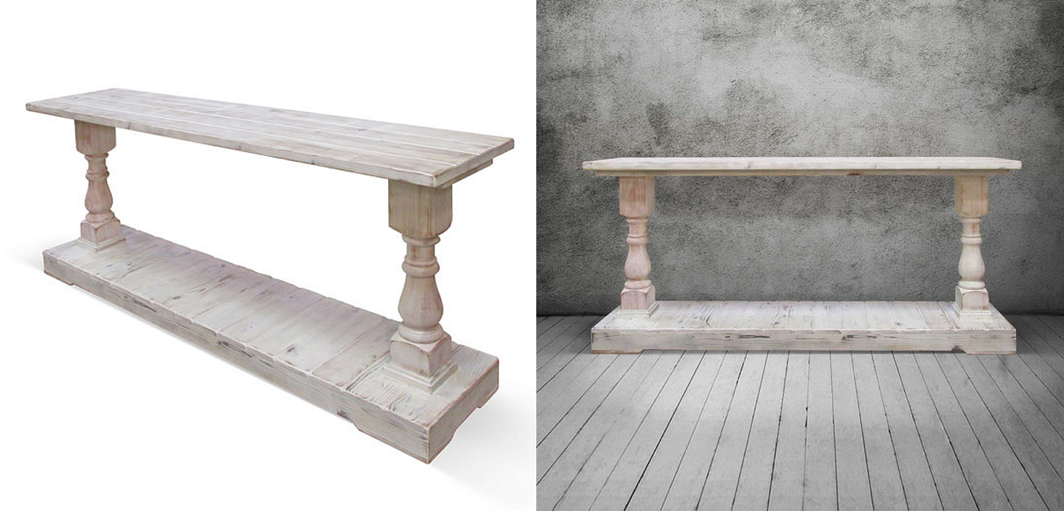 Консоль Oxford Washed Antique White Console Консоль Oxford Washed Antique White Console - Loft-Concept в Твери