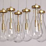 Люстра с 9-ю прозрачными стеклянными плафонами в форме капли Lucid Rain  варинант исполнения - 4 | Loft Concept в Твери