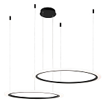 Люстра подвесная светодиодая с двумя черными кольцами Ring Horizontal варинант исполнения - 2 | Loft Concept в Твери