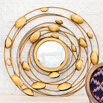 Зеркало в круглой раме украшенной раковинами с жемчугом Pearl in the Gleam варинант исполнения - 2 | Loft Concept в Твери