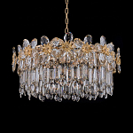 Люстра круглая с декоративными элементами в виде крупных хрустальных цветов Palace Gardens варинант исполнения - 2 | Loft Concept в Твери