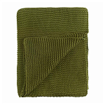 Плед из хлопка жемчужной вязки оливкового цвета Waffle Comfort варинант исполнения - 1 | Loft Concept в Твери