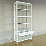 Стеллаж Elsa Dreams White со стеклянными полками и ящиком варинант исполнения - 3 | Loft Concept в Твери