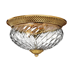 Потолочный светильник цвета латунь с прозрачным рифленым плафоном в форме чаши Hinkley варинант исполнения - 1 | Loft Concept в Твери