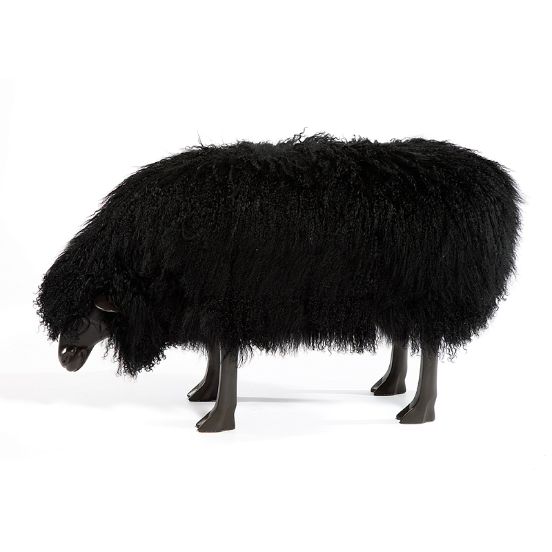 Банкетка Овечка черная Sheep Bench Black head down Черный Графит в Твери | Loft Concept 