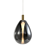 Подвесной светильник со стеклянным плафоном в форме капли дымчатого цвета NAOMI drop smoke варинант исполнения - 3 | Loft Concept в Твери