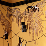 Обои с вышивкой ручной работы Étienne Original colourway on wool sateen варинант исполнения - 6 | Loft Concept в Твери