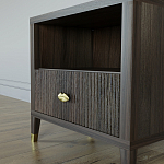 Прикроватная тумбочка с полкой Elsa Dreams Walnut  варинант исполнения - 3 | Loft Concept в Твери