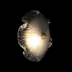 Бра в форме прозрачного стеклянного цветка с рельефной текстурой Textured Glass варинант исполнения - 2 | Loft Concept в Твери