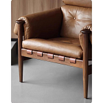 Кресло с деревянным каркасом и обивкой из натуральной кожи Medieval Furniture варинант исполнения - 4 | Loft Concept в Твери