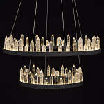 Люстра с двумя кольцами черного цвета с хрустальными элементами QUARTZ CRYSTAL варинант исполнения - 5 | Loft Concept в Твери