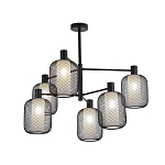 Люстра потолочная с абажурами из металлической сетки Loft Grid Pendant Gold варинант исполнения - 4 | Loft Concept в Твери