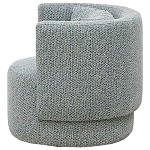 Дизайнерское мягкое кресло с круглой мягкой спинкой в голубой пестрой обивке Roux Round Armchair варинант исполнения - 2 | Loft Concept в Твери