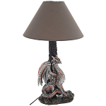 Настольная лампа с абажуром Дракон Silver Red Dragon Коричневый абажур варинант исполнения - 1 | Loft Concept в Твери