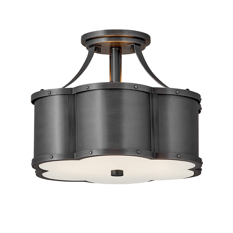 Потолочный светильник с декоративными заклепками Hinkley  Латунь Белый Черный Никель в Твери | Loft Concept 