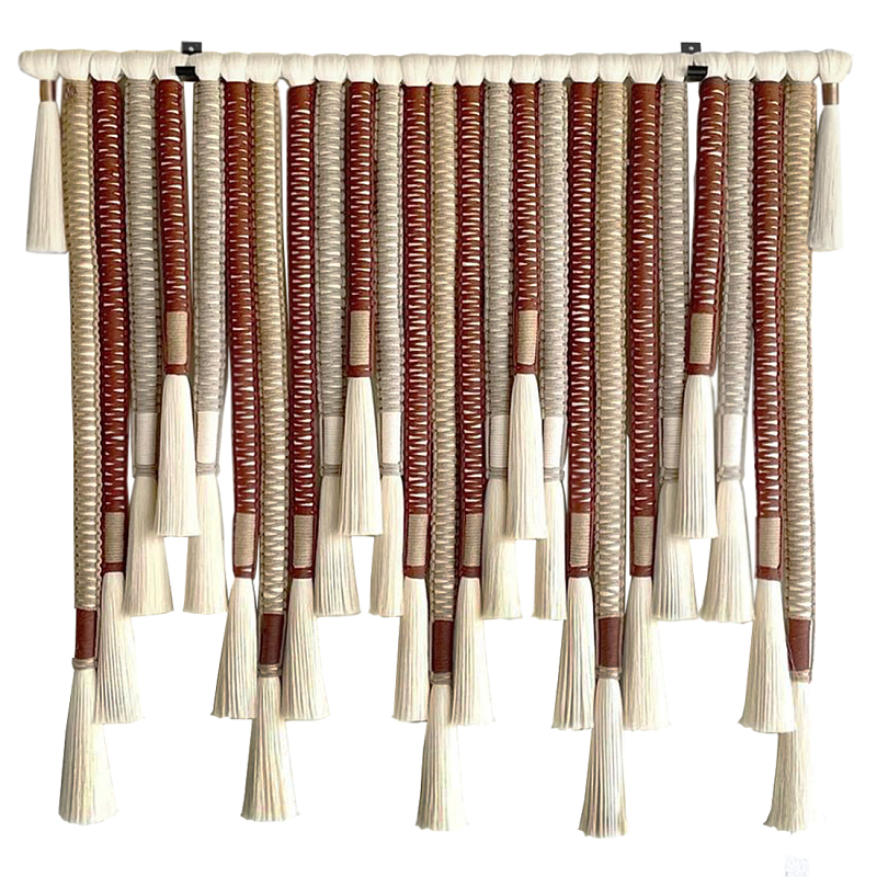 Декор настенный в Эко стиле с кисточками wall panel Thread brushes Коричневый Бежевый в Твери | Loft Concept 