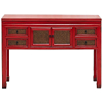Деревянная консоль в китайском стиле с ящиками и дверцами красная Chinese Console Table варинант исполнения - 1 | Loft Concept в Твери