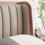 Кровать двуспальная с мягким изголовьем Moon Walnut Bed варинант исполнения - 6 | Loft Concept в Твери