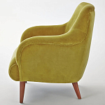 Кресло велюровое горчичного цвета Diaspro Mustard Armchair варинант исполнения - 4 | Loft Concept в Твери