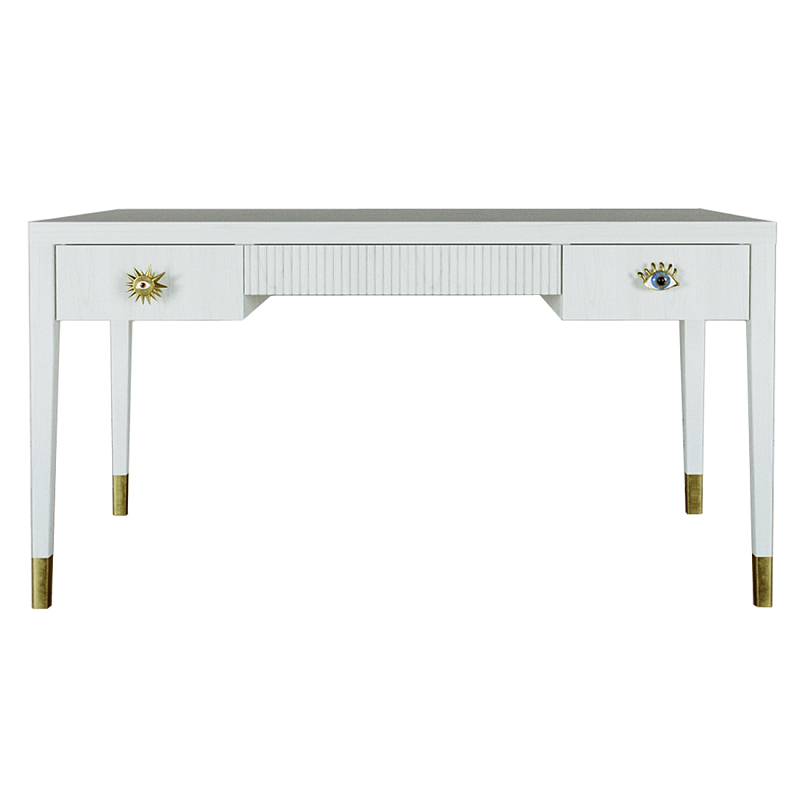 Письменный стол Elsa Dreams White Шпон дерево с двумя ящиками Белый в Твери | Loft Concept 