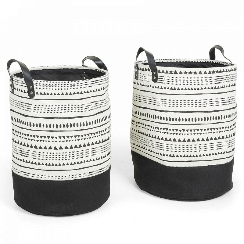 Комплект корзин Black and White Wedges Черно-белый Комплект корзин Black and White Wedges Черно-белый в Твери | Loft Concept