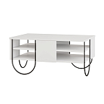 Стол журнальный прямоугольной формы с 2-мя полками белого цвета NORFOLK WHITE варинант исполнения - 1 | Loft Concept в Твери