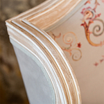 Двухместный диван из массива бука серый с растительным орнаментом Raffael Blue Grey Sofa варинант исполнения - 4 | Loft Concept в Твери