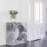 Дизайнерский журнальный стол квадратной формы с круглой нишей Guxawar варинант исполнения - 2 | Loft Concept в Твери