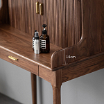 Туалетный стол деревянный с ящиком и зеркалом Moon Walnut Furniture варинант исполнения - 4 | Loft Concept в Твери