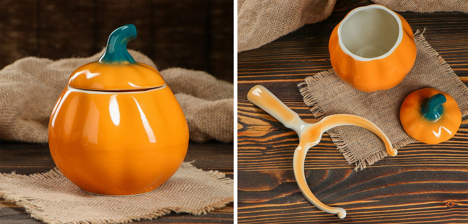 Набор керамических горшочков Pumpkin Набор керамических горшочков Pumpkin - Loft-Concept в Твери