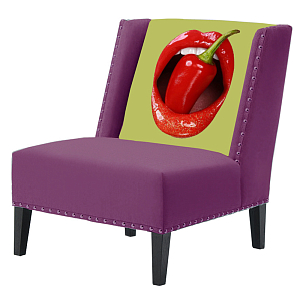 FUN Armchair "Chili Pepper" Purple Дизайнерское кресло с цветным принтом
