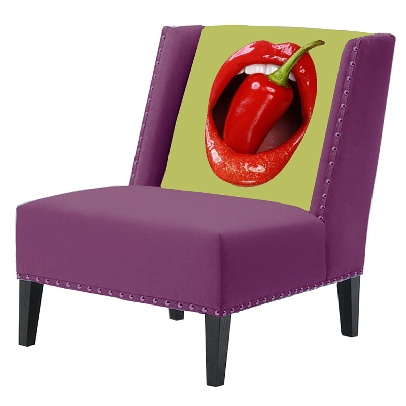 FUN Armchair "Chili Pepper" Purple Дизайнерское кресло с цветным принтом Баклажан FUN Armchair "Chili Pepper" Purple Дизайнерское кресло с цветным принтом Баклажан в Твери | Loft Concept