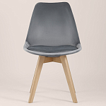 Стул с мягким велюровым сиденьем Arvika Grey варинант исполнения - 3 | Loft Concept в Твери