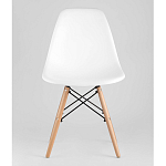 Пластиковый стул на ножках из массива бука Eames White  варинант исполнения - 4 | Loft Concept в Твери