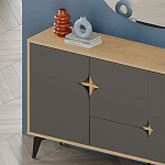 Комод цвета древесины с 3-мя дверцами и выдвижным ящиком темно-серого цвета SPARK CONSOLE OAK ANTHRACITE варинант исполнения - 3 | Loft Concept в Твери