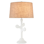 Настольная лампа с белым каркасом и тканевым абажуром Natural Stems варинант исполнения - 1 | Loft Concept в Твери