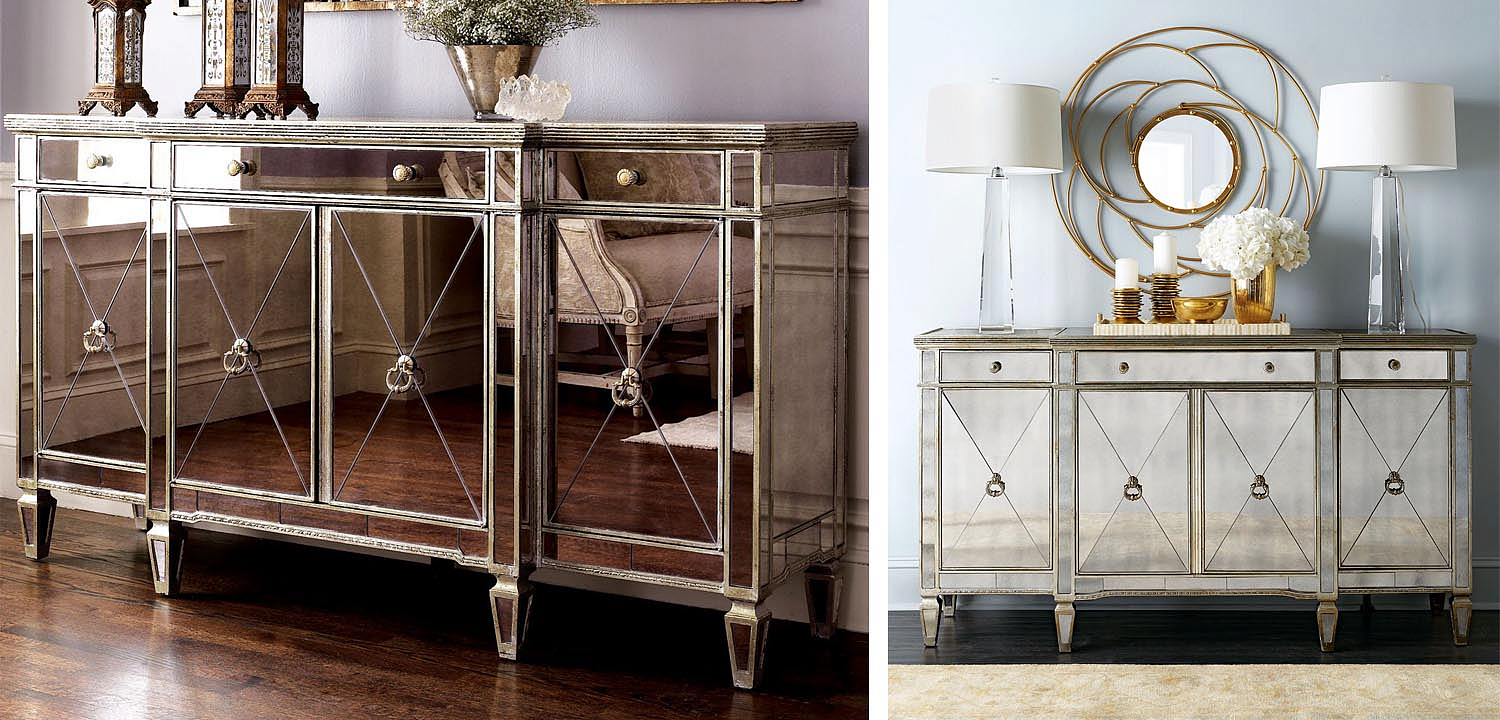 Комод зеркальный Celso Mirrored Chest of drawers 3 ящика и 4 дверцы Комод зеркальный Celso Mirrored Chest of drawers 3 ящика и 4 дверцы - Loft-Concept в Твери