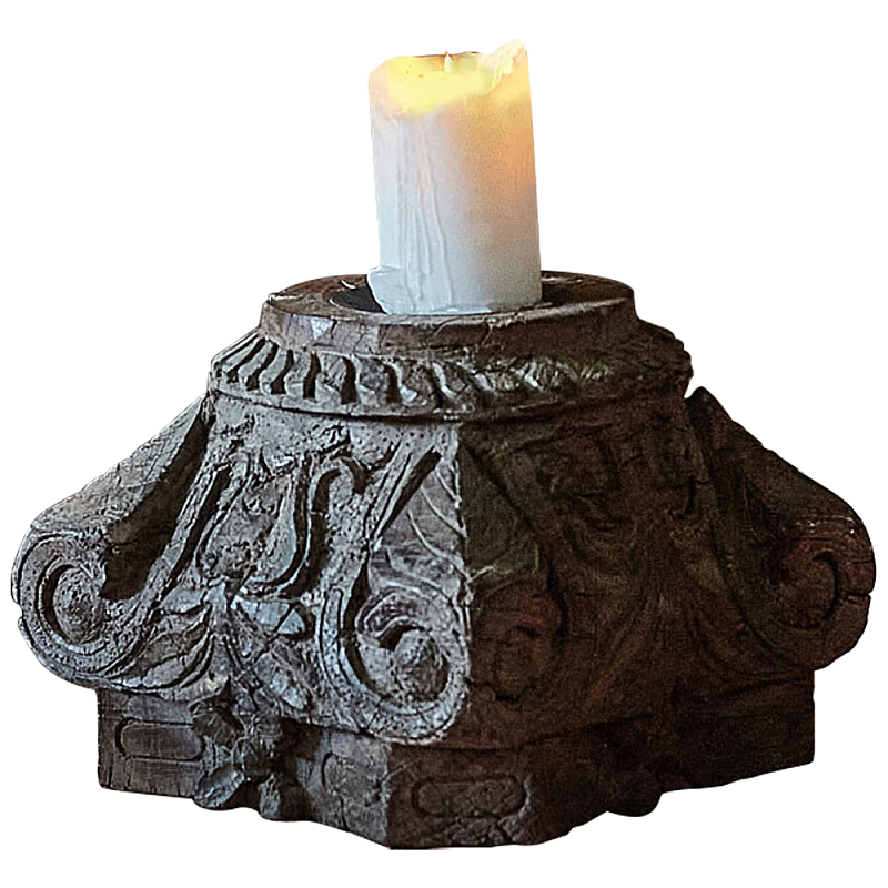 Подсвечник из массива тика Antique Solid Teak Candle Holder Коричневый Подсвечник из массива тика Antique Solid Teak Candle Holder Коричневый в Твери | Loft Concept