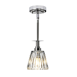 Подвесной светильник хромированного цвета с граненым прозрачным стеклянным плафоном Elstead Lighting варинант исполнения - 2 | Loft Concept в Твери