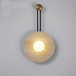 Бра круглое с каменным основанием и плафоном из стекла в форме шара Shaw Marble Lighting варинант исполнения - 4 | Loft Concept в Твери