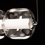 Люстра линейная с 6-ю прозрачными стеклянными плафонами округлой формы HANDLE GRAPE варинант исполнения - 10 | Loft Concept в Твери