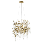 Подвесная люстра в виде ветвей деревьев золотого цвета с прозрачными подвесками-каплями 8 и 14 ламп Droplet Chandelier варинант исполнения - 2 | Loft Concept в Твери