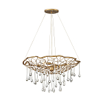 Люстра подвесная золотого цвета с металлическим сетчатым основанием и стеклянными каплевидными подвесками Hinkley варинант исполнения - 2 | Loft Concept в Твери