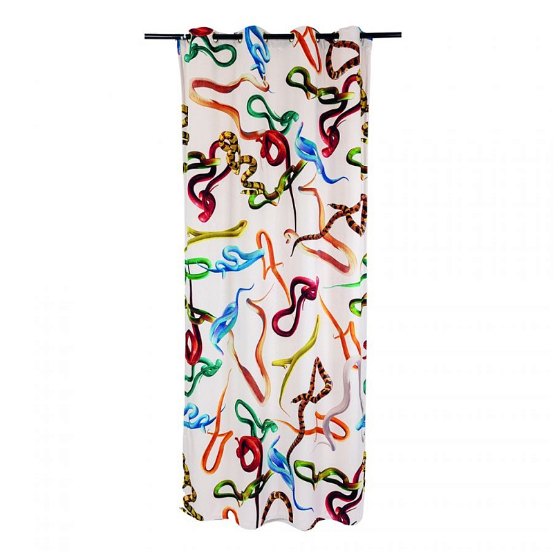 Штора Seletti Snakes White Белый Мульти Штора Seletti Snakes White Белый Мульти в Твери | Loft Concept