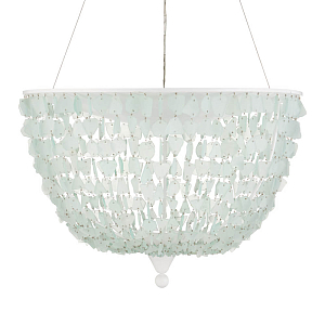 Люстра круглая с каскадом из декоративных элементов Sea Glass